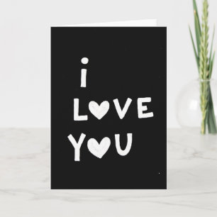Minimalistische I Love You Hearts Kreidekarte Karte