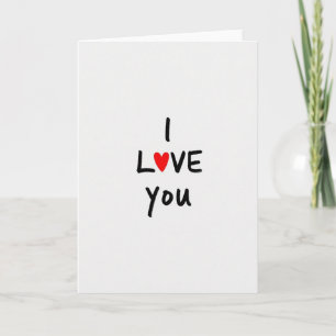 Minimalistische I Love You Herz-Matte-Karte Karte