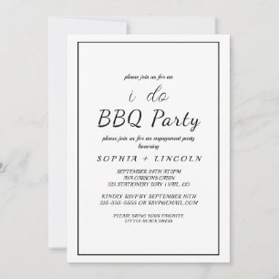 Minimalistische "Ich heirate BBQ" Verlobungsfeier- Einladung