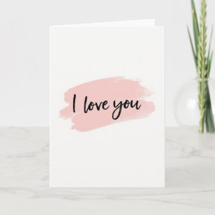 Minimalistische Ich liebe dich Wasserfarbenkarte Karte