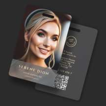 Minimalistische ID-Karte für Mitarbeiter, Foto QR