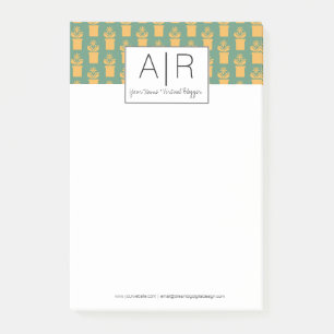 Minimalistische ikonische Blumeninitiale Post-it Klebezettel