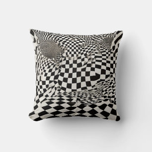 Minimalistische Illusion: Muster des Prüfbretts ve Kissen