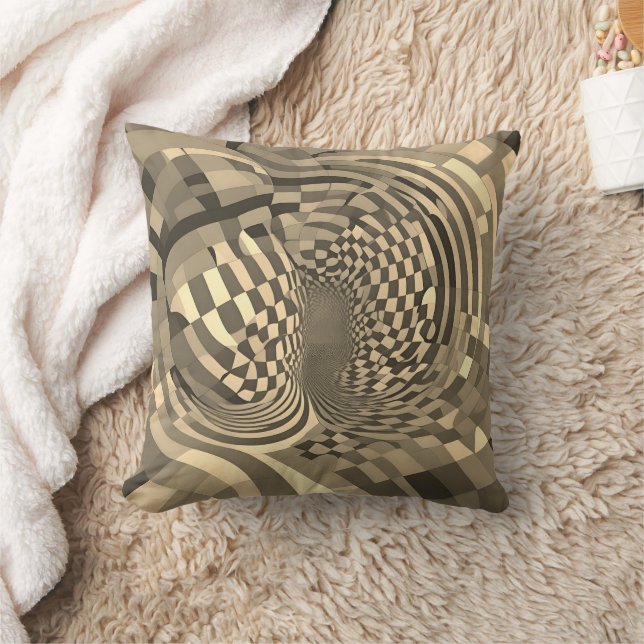 Minimalistische Illusion: Muster des Prüfbretts ve Kissen (Decke)