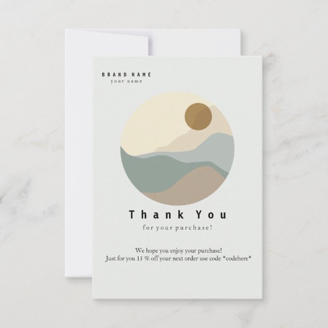 Minimalistische Illustration Danke Business Card (Vorderseite)