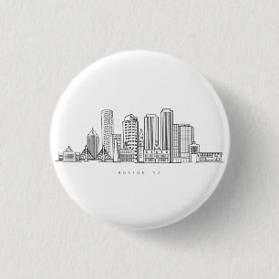 Minimalistische Illustration der Skyline von Bosto Button