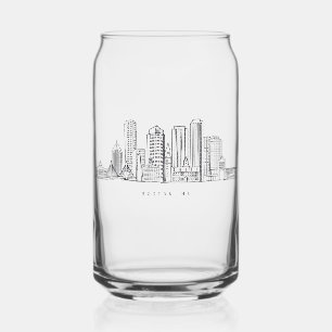 Minimalistische Illustration der Skyline von Bosto Dosenglas