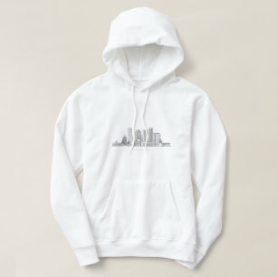 Minimalistische Illustration der Skyline von Bosto Hoodie