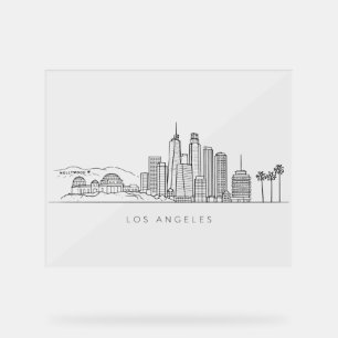 Minimalistische Illustration der Skyline von Los A Acrylschild