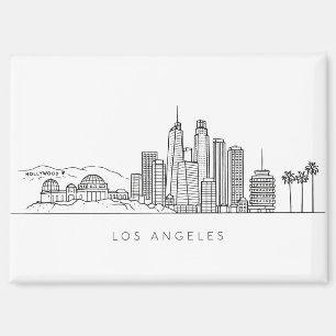Minimalistische Illustration der Skyline von Los A Magnet