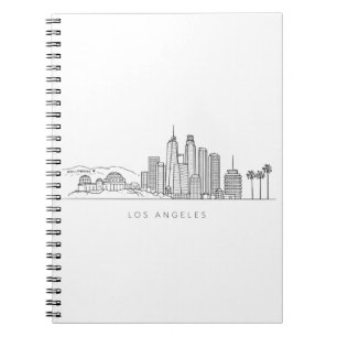 Minimalistische Illustration der Skyline von Los A Notizblock