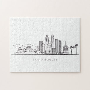 Minimalistische Illustration der Skyline von Los A Puzzle
