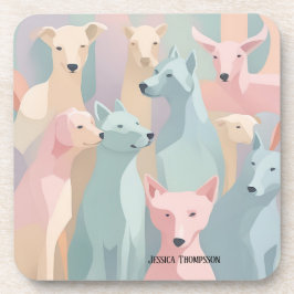 Minimalistische Illustration von Hundemuster Paste Getränkeuntersetzer