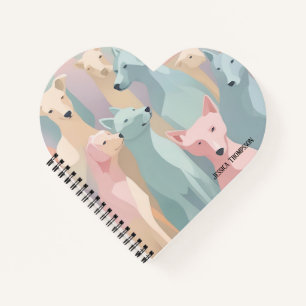 Minimalistische Illustration von Hundemuster Paste Notizbuch