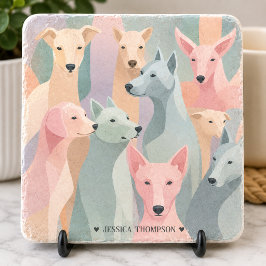 Minimalistische Illustration von Hundemuster Paste Steinuntersetzer
