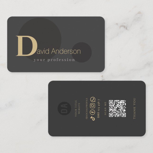 Minimalistische Illustrationskarte 3 Visitenkarte (Vorne/Hinten)