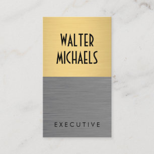 Minimalistische Imitate aus Metall, goldfarbener F Visitenkarte