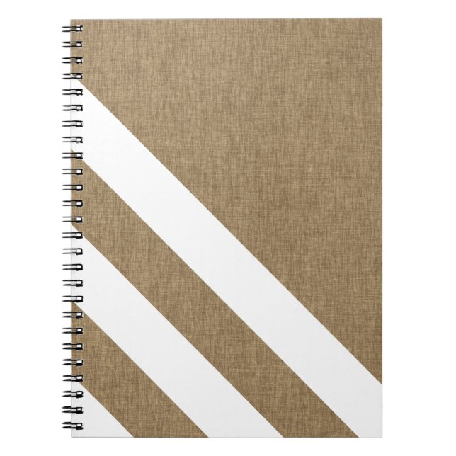 Minimalistische Imitate Burlap White Stripes Notizblock (Vorderseite)