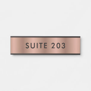 Minimalistische Imitate Copper Black Suite Nummer Türschild