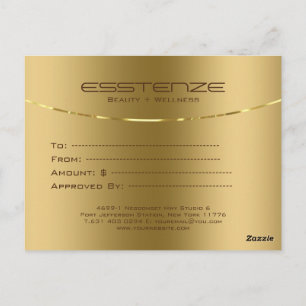 Minimalistische Imitate Gold Textur Geschenkgutsch Postkarte