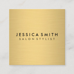 Minimalistische Imitate Metallic Gold Quadratische Visitenkarte