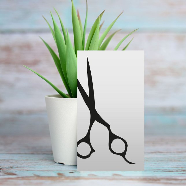 Minimalistische Imitate Silver Black Scissors Fris Visitenkarte (Von Creator hochgeladen)