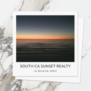 Minimalistische Immobilienmakler-Sonnenuntergangs- Quadratische Visitenkarte