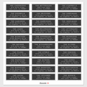 MINIMALISTISCHE individuelle Hochzeitsgast-Adresse Aufkleber