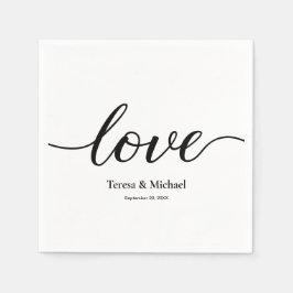 Minimalistische Individuelle Name Liebe Black Scri Serviette