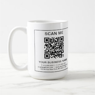 Minimalistische Informationen zu den QR-Codes für Kaffeetasse