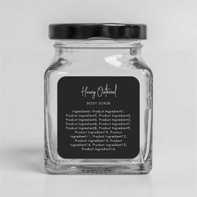 Minimalistische Inhaltsstoffe für benutzerdefinier Quadratischer Aufkleber (Von Creator hochgeladen)