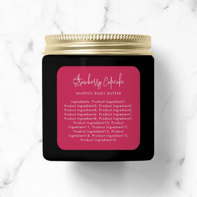 Minimalistische Inhaltsstoffe für benutzerdefinier Quadratischer Aufkleber (Von Creator hochgeladen)