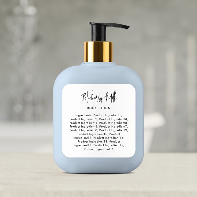 Minimalistische Inhaltsstoffe für moderne Skripte Quadratischer Aufkleber (Von Creator hochgeladen)