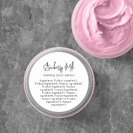 Minimalistische Inhaltsstoffe für moderne Skripte Runder Aufkleber