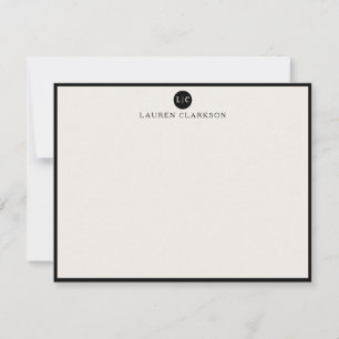 Minimalistische Initialen Monogramm Schwarze Rahme Einladung