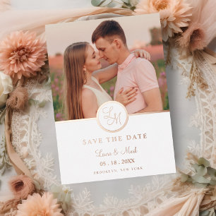 Minimalistische Initials Extravagant Rose Gold Fot Folieneinladung