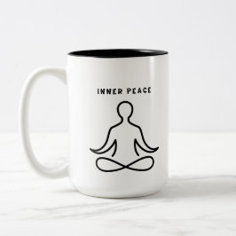 Minimalistische Inner Peace Yoga-Linienkunst - Zen Zweifarbige Tasse