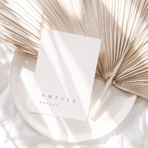 Minimalistische Ivory Guest Name Platzkarte