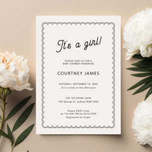 Minimalistische Jakobsdusche Einladung