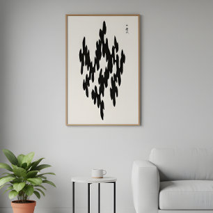 Minimalistische japanische Holzschnitt-Kunst in Sc Poster