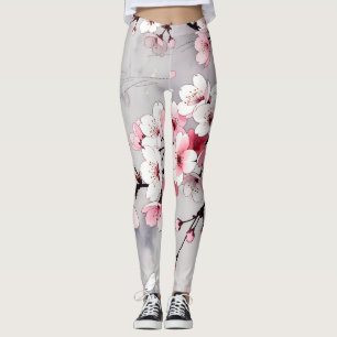 Minimalistische japanische Kirschblüten-Leggings  Leggings