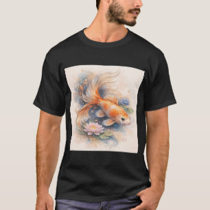 Minimalistische japanische Koi-Fisch-Kunst â€“ Zen T-Shirt