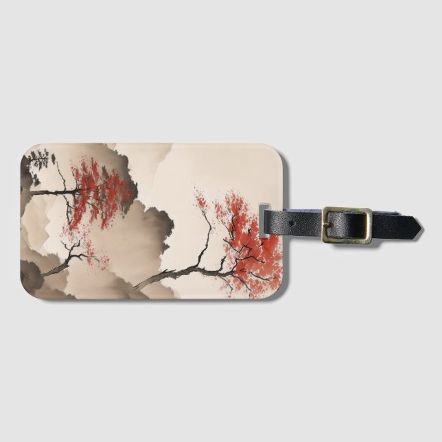 Minimalistische japanische Küste Gepäckanhänger (Vorderseite (Horizontal))