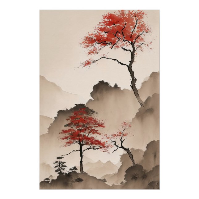 Minimalistische japanische Küste Poster (Vorderseite)