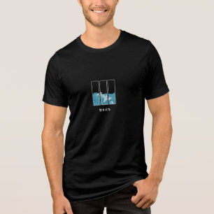 Minimalistische japanische Wellenkunst Tradition Tri-Blend Shirt