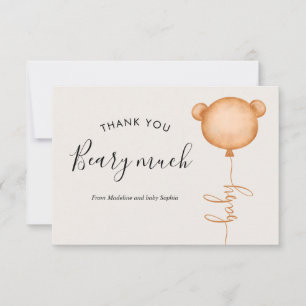 Minimalistische Jemand Beary Niedlich Balloon Baby Dankeskarte