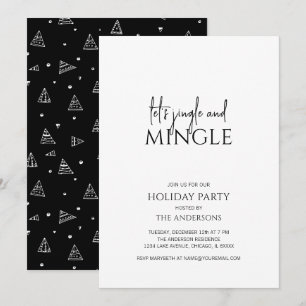 Minimalistische Jingle & Mingle Feiertage Weihnach Einladung
