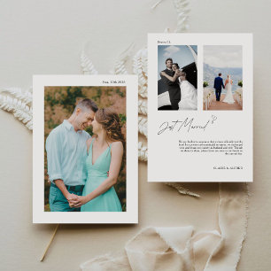 Minimalistische Just Married Wedcement Accouncemen Ankündigung