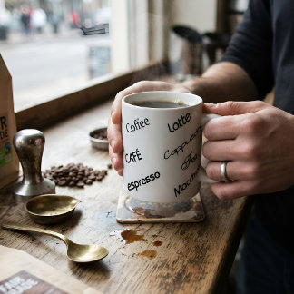 Minimalistische Kaffee-Bar-Ästhetik-Typografie Chi Kaffeetasse