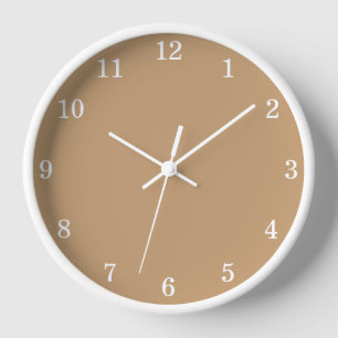 Minimalistische Kaffee-Beige-Wanduhr Uhr